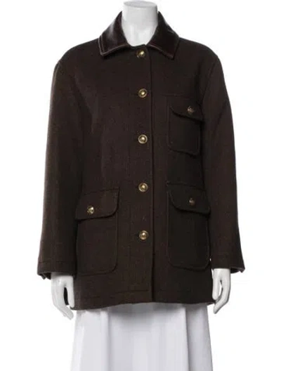 Pre-owned Sandro Wool Coat In Brown