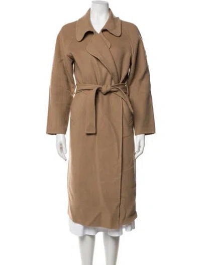 Pre-owned Sandro Wool Coat In Brown/neutrals