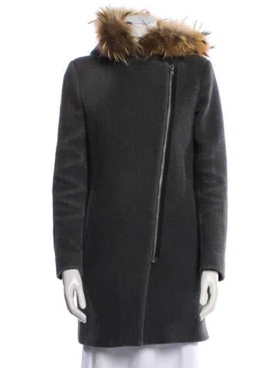 Pre-owned Sandro Wool Coat In Gray