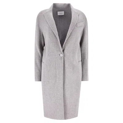 Pre-owned Sandro Wool Coat In Gray