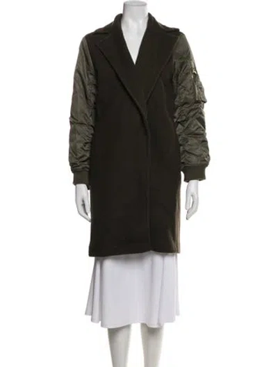 Pre-owned Sandro Wool Coat In Green