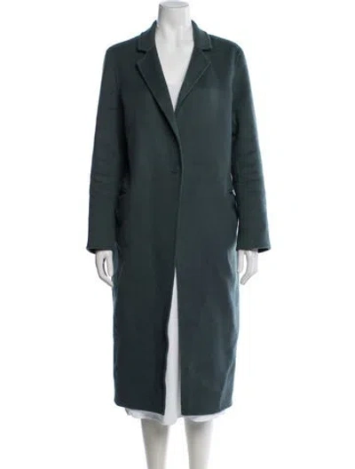 Pre-owned Sandro Wool Coat In Green