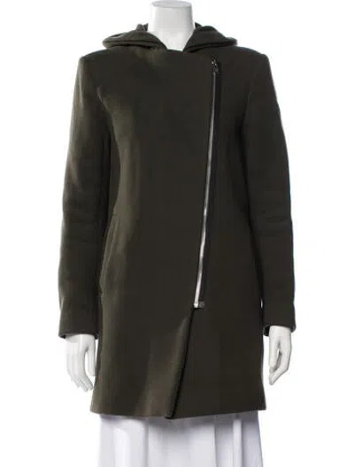 Pre-owned Sandro Wool Coat In Green