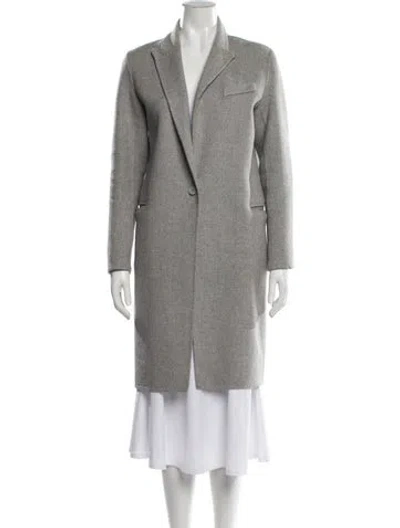 Pre-owned Sandro Wool Coat In Grey