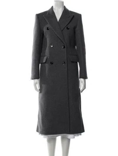 Pre-owned Sandro Wool Coat In Grey