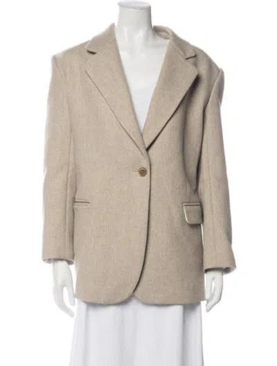 Pre-owned Sandro Wool Coat In Neutrals