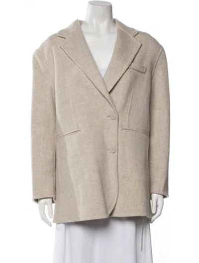 Pre-owned Sandro Wool Coat In Neutrals