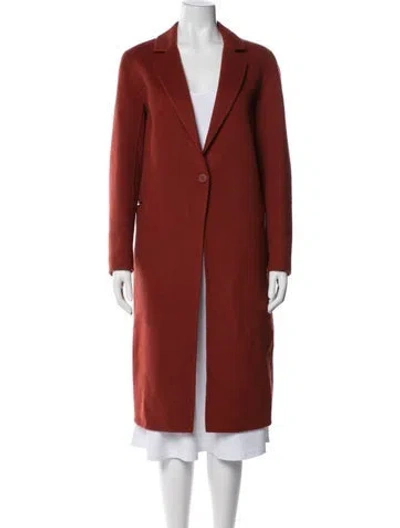 Pre-owned Sandro Wool Coat In Orange