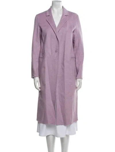 Pre-owned Sandro Wool Coat In Purple