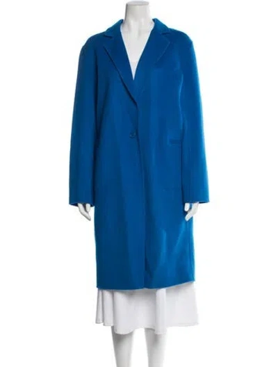 Pre-owned Sandro Wool Coat W/ Tags In Blue