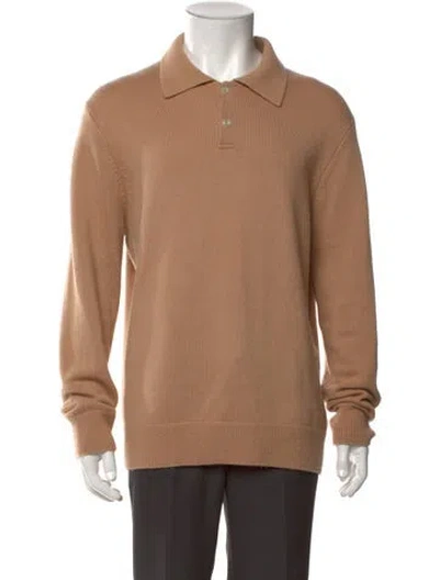 Pre-owned Sandro Wool Collar Polo Sweater In Neutral