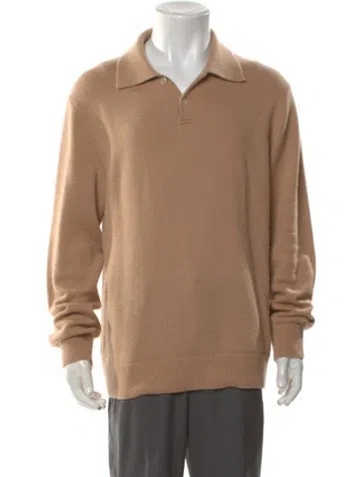 Pre-owned Sandro Wool Collar Polo Sweater In Neutral