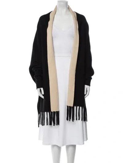 Pre-owned Sandro Wool Colorblock Pattern Sweater In Black