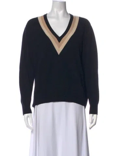 Pre-owned Sandro Wool Colorblock Pattern Sweater In Black