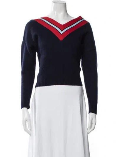 Pre-owned Sandro Wool Colorblock Pattern Sweater In Multi