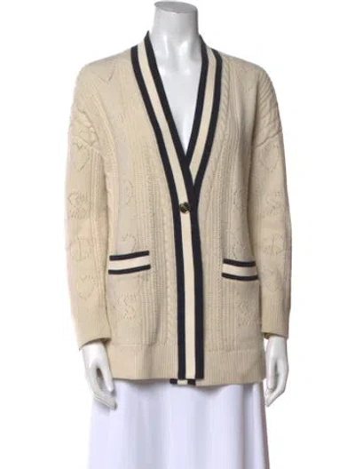 Pre-owned Sandro Wool Colorblock Pattern Sweater In Neutral