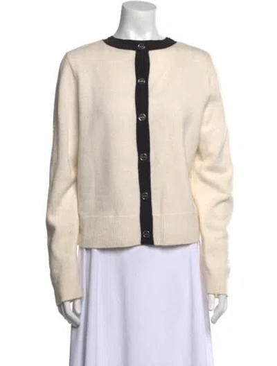 Pre-owned Sandro Wool Colorblock Pattern Sweater In Neutral