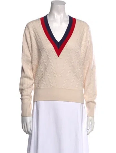 Pre-owned Sandro Wool Colorblock Pattern Sweater In Neutral