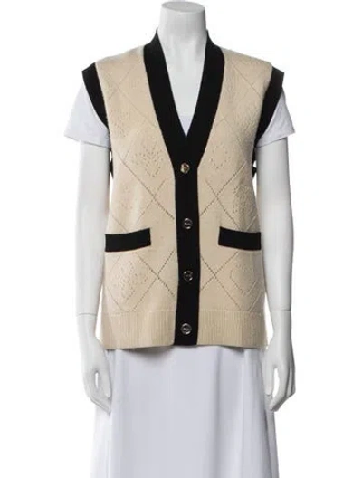 Pre-owned Sandro Wool Colorblock Pattern Sweater In Neutral