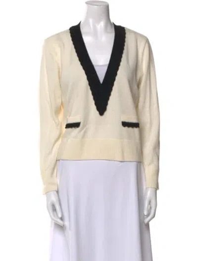 Pre-owned Sandro Wool Colorblock Pattern Sweater In Neutral