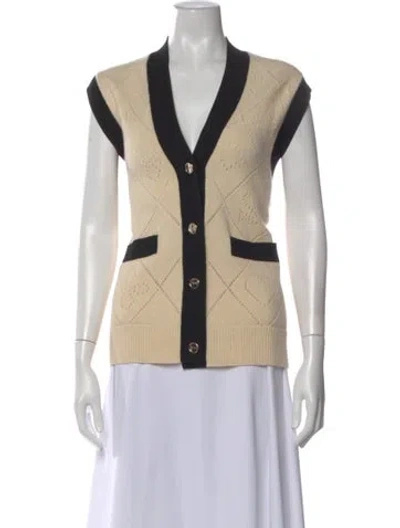 Pre-owned Sandro Wool Colorblock Pattern Sweater In Neutral