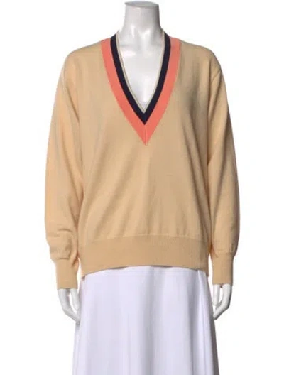 Pre-owned Sandro Wool Colorblock Pattern Sweater In Neutrals