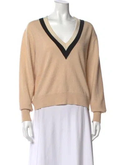 Pre-owned Sandro Wool Colorblock Pattern Sweater In Neutrals