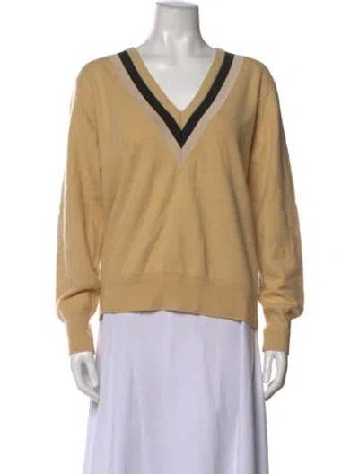 Pre-owned Sandro Wool Colorblock Pattern Sweater In Neutrals