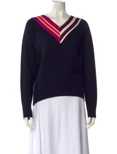 Pre-owned Sandro Wool Colorblock Pattern Sweatshirt In Multi