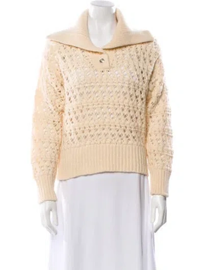 Pre-owned Sandro Wool Cowl Neck Sweater In Neutral