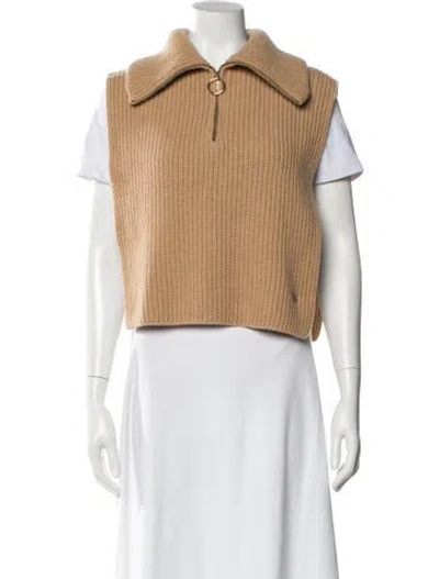 Pre-owned Sandro Wool Cowl Neck Sweater In Neutral