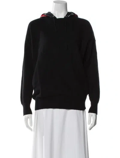 Pre-owned Sandro Wool Crew Neck Hoodie In Black