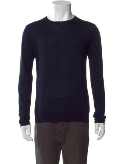 Pre-owned Sandro Wool Crew Neck Pullover In Blue