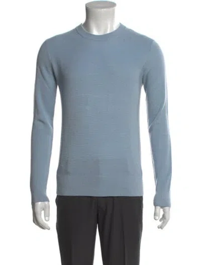 Pre-owned Sandro Wool Crew Neck Pullover In Blue