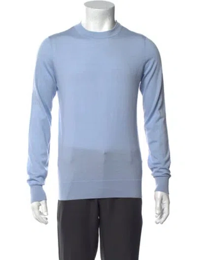 Pre-owned Sandro Wool Crew Neck Pullover In Blue