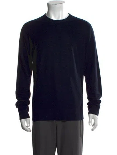 Pre-owned Sandro Wool Crew Neck Pullover In Blue