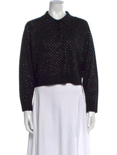 Pre-owned Sandro Wool Crew Neck Sweater In Black