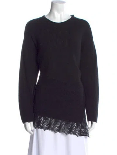 Pre-owned Sandro Wool Crew Neck Sweater In Black