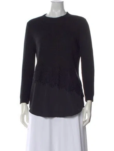 Pre-owned Sandro Wool Crew Neck Sweater In Black