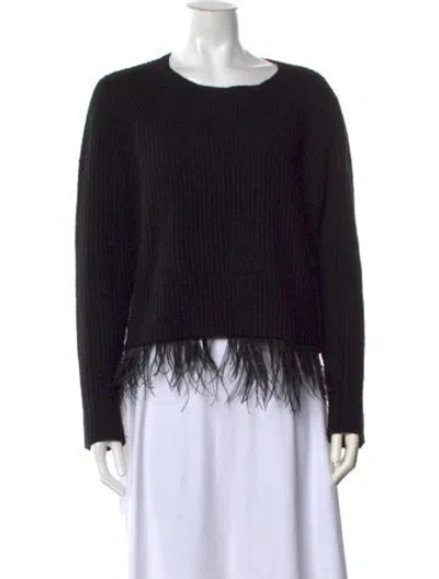 Pre-owned Sandro Wool Crew Neck Sweater In Black