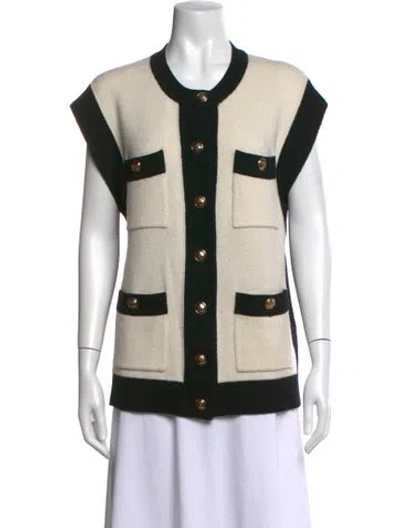 Pre-owned Sandro Wool Crew Neck Sweater In Black/neutrals