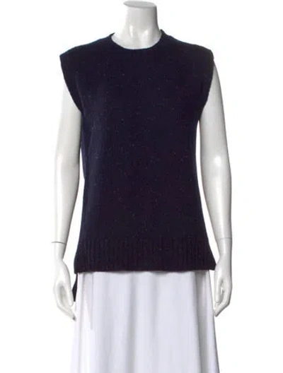 Pre-owned Sandro Wool Crew Neck Sweater In Blue