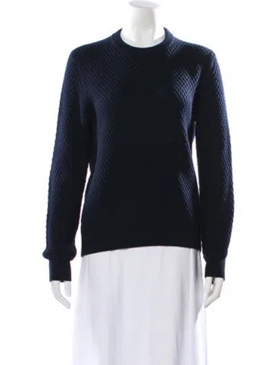 Pre-owned Sandro Wool Crew Neck Sweater In Blue