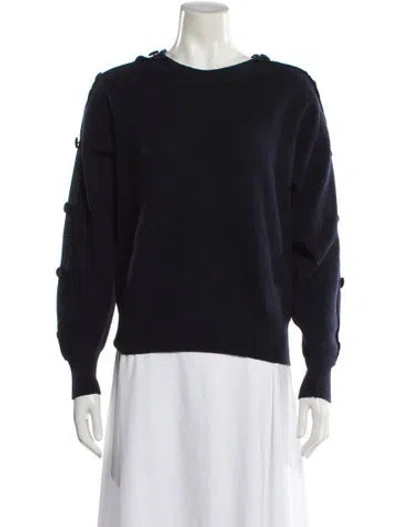 Pre-owned Sandro Wool Crew Neck Sweater In Blue