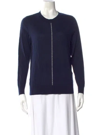 Pre-owned Sandro Wool Crew Neck Sweater In Blue