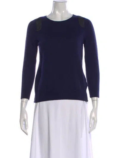 Pre-owned Sandro Wool Crew Neck Sweater In Blue