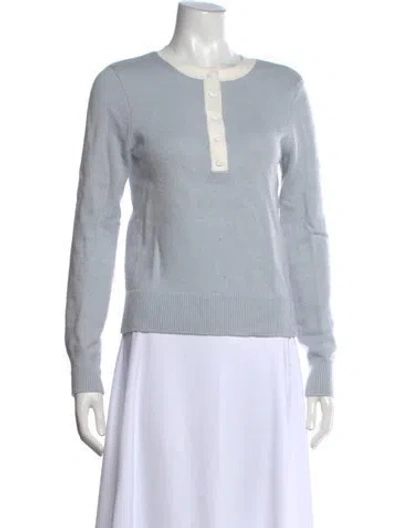 Pre-owned Sandro Wool Crew Neck Sweater In Blue