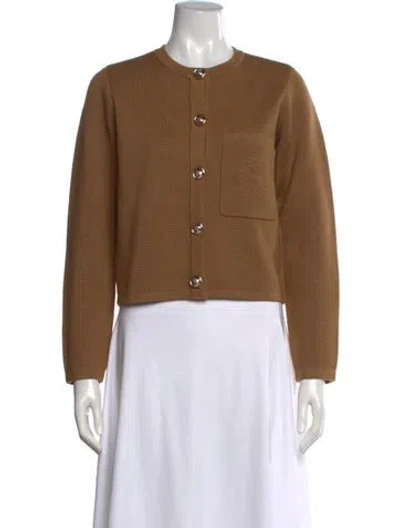 Pre-owned Sandro Wool Crew Neck Sweater In Brown