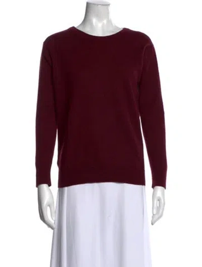 Pre-owned Sandro Wool Crew Neck Sweater In Burgundy
