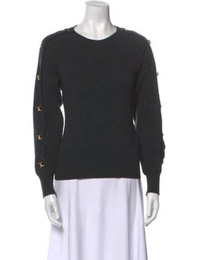 Pre-owned Sandro Wool Crew Neck Sweater In Gray